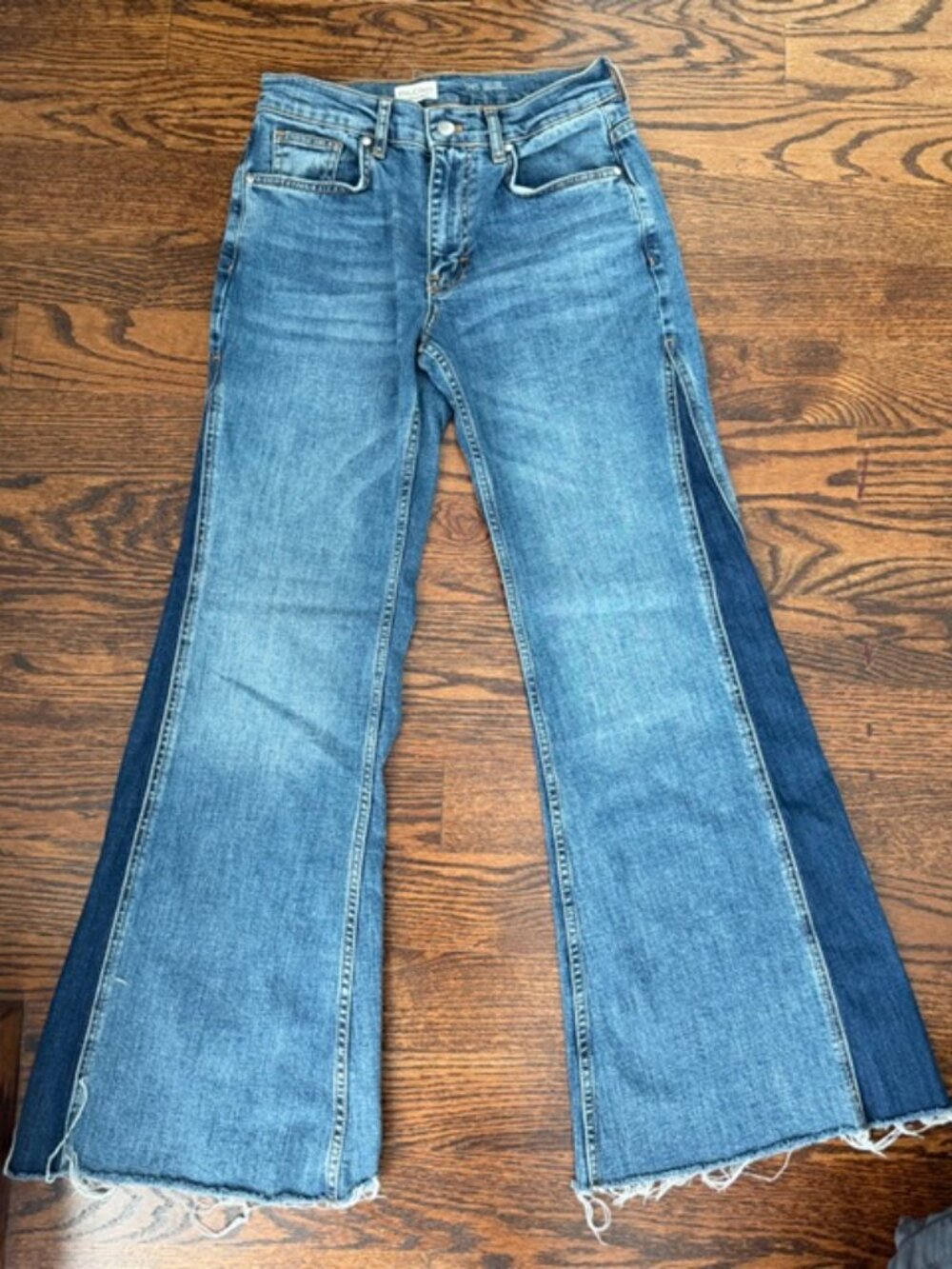 Pilcro Two-Tone Blue Flare Jeans Size 26